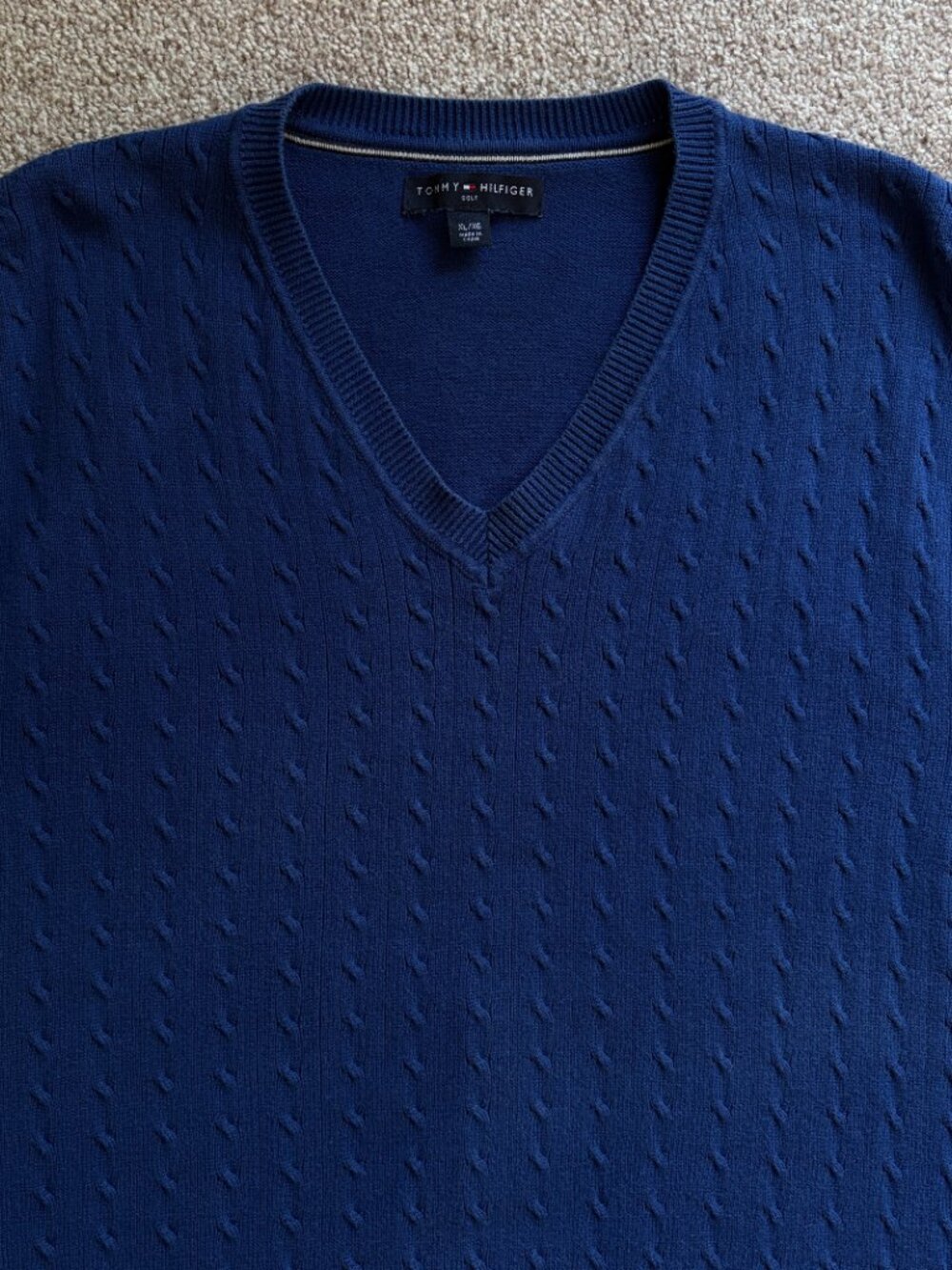 Tommy Hilfiger Golf Cable Knit Sweater Vest Navy XL